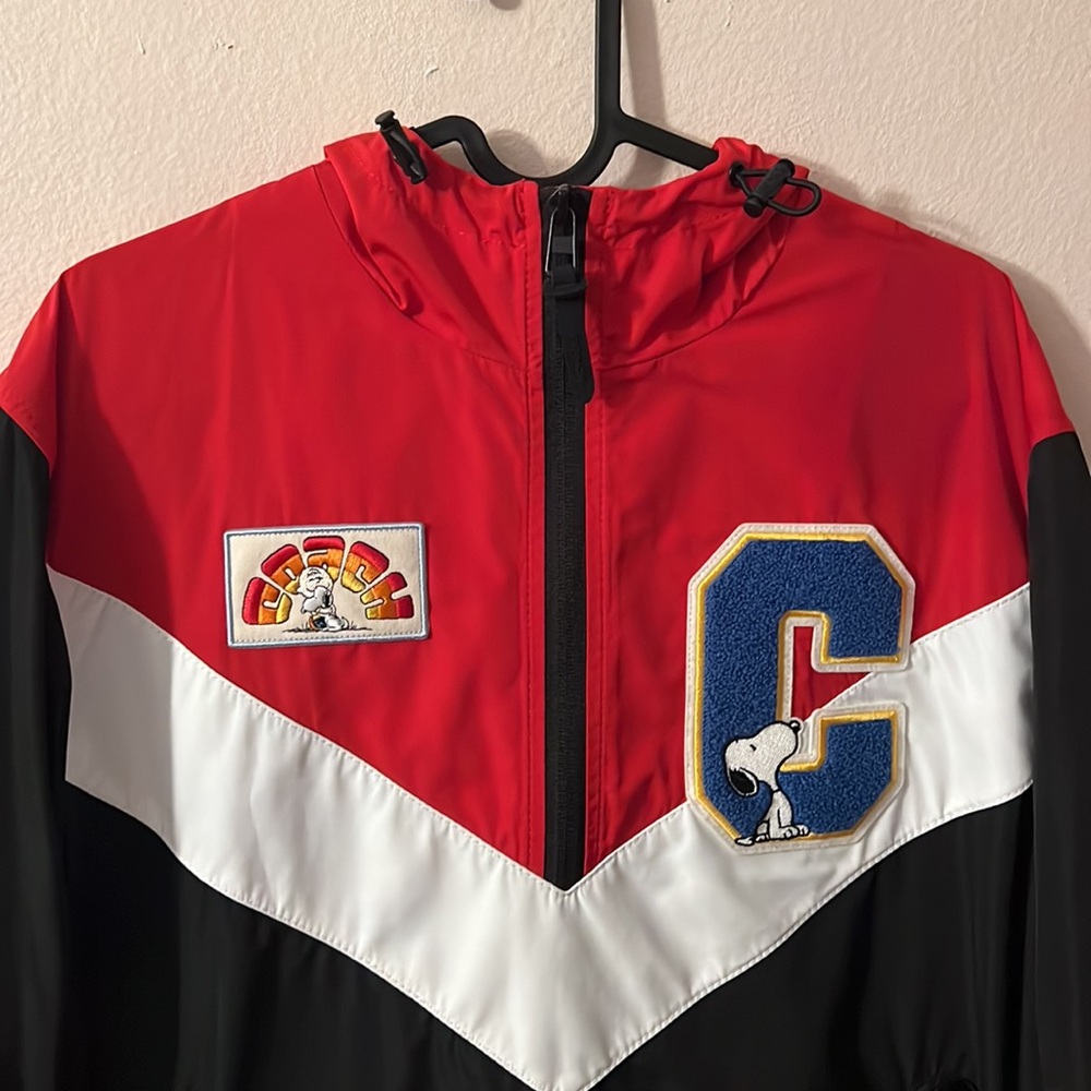 Coach x peanuts men’s embroidered patch logo monogram packable windbreaker NEW - Picture 3 of 11